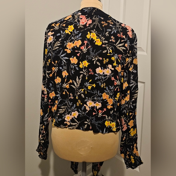 Patrons Of Peace NWT Floral Open Tie-Front Women's Cardigan 100% Rayon Sz S - Picture 7 of 9